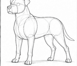 Step 2: refine the pitbull's proportions when drawing a pitbull