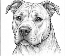 Step 4: draw the detailed face when drawing a pitbull