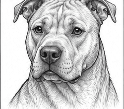 Step 8: refine the facial details when drawing a pitbull
