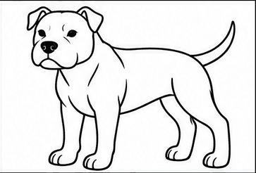 Step 6: finish with simple muscle lines when drawing a pitbull
