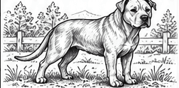 Step 10: finish the pitbull drawing when drawing a pitbull