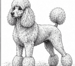 Step 11: draw the ground and cast shadow when drawing a poodle