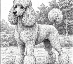 Step 12: finish the poodle drawing when drawing a poodle