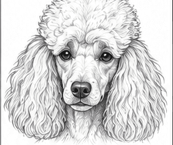 Step 4: draw the detailed face when drawing a poodle