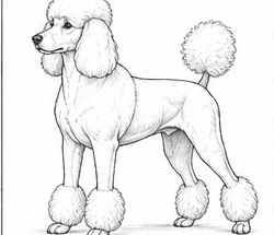 Step 6: refine the anatomy and silhouette when drawing a poodle