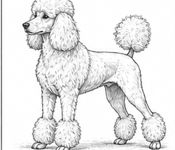 Step 7: add the main fur outlines when drawing a poodle