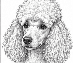 Step 8: refine the facial details when drawing a poodle