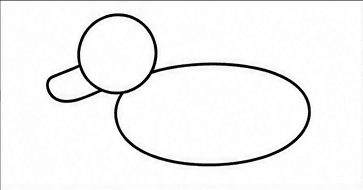 Step 2: add the muzzle and oval body when drawing a poodle