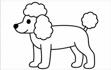 Step 5: finish the facial details when drawing a poodle