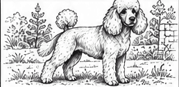 Step 10: finish the poodle drawing when drawing a poodle