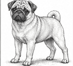 Step 10: build realistic shading and depth when drawing a pug