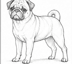 Step 6: refine the pug's anatomy when drawing a pug