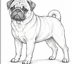 Step 7: add the short fur outlines when drawing a pug