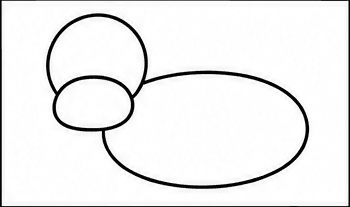 Step 2: add the muzzle and oval body when drawing a pug