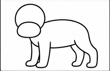 Step 3: draw four short legs when drawing a pug