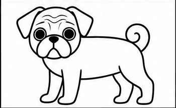 Step 5: draw the pug's face when drawing a pug