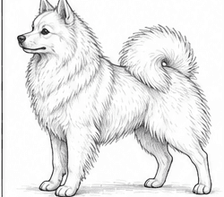 Step 7: add the main fur outlines when drawing a spitz