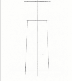 Step 1: draw the lighthouse guide lines when drawing a lighthouse