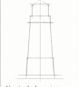 Step 2: map the basic lighthouse shapes when drawing a lighthouse