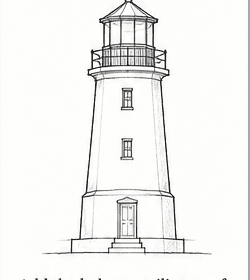 Step 4: add architectural details when drawing a lighthouse