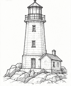 Step 7: add stone and window details when drawing a lighthouse
