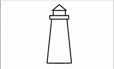 Step 2: add the lantern room and roof when drawing a lighthouse
