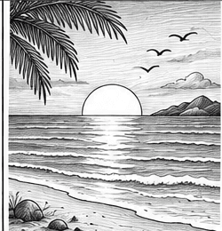 Step 12: add final sunset details when drawing a sunset