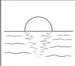 Step 4: add gentle ocean waves when drawing a sunset