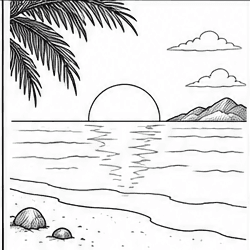 Step 8: frame the scene with foreground details when drawing a sunset