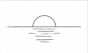 Step 3: add the sun's reflection when drawing a sunset
