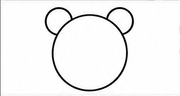 Step 2: add two round ears when drawing a bear