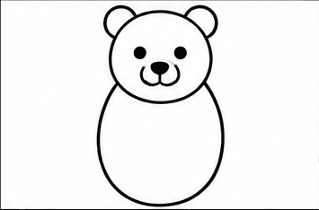 Step 4: add the bear's oval body when drawing a bear
