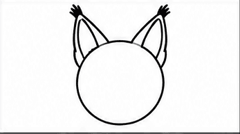 Step 2: add tall ears with tufts when drawing a maine coon cat