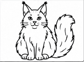 Step 6: finish the maine coon's long coat when drawing a maine coon cat