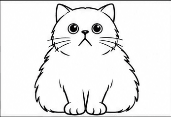 Step 4: create a wide fluffy body when drawing a persian cat