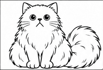 Step 6: finish the persian cat's thick coat when drawing a persian cat