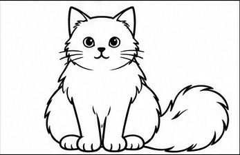 Step 5: add back legs and a plumed tail when drawing a ragdoll cat