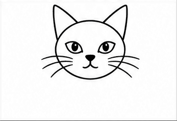 Step 3: draw the elegant siamese face when drawing a siamese cat
