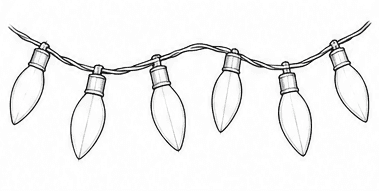 Step 2: shape the sockets and glass bulbs when drawing a christmas lights