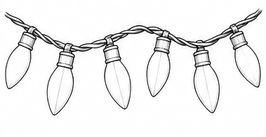 Step 3: add collars and a second cord strand when drawing a christmas lights