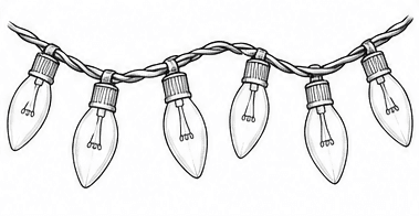 Step 4: draw filaments and socket ridges when drawing a christmas lights