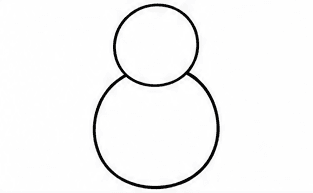 Step 2: add a larger round body when drawing a cute snowman