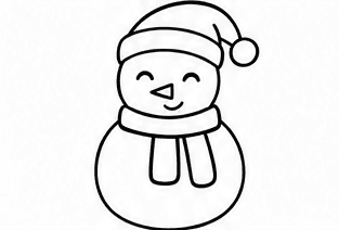 Step 5: wrap a simple scarf around the neck when drawing a cute snowman