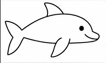 Step 5: add the eye and smile when drawing a dolphin