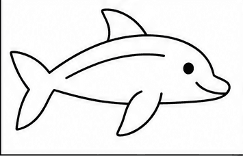 Step 6: finish the dolphin's side when drawing a dolphin