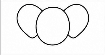 Step 2: add two large ears when drawing a elephant