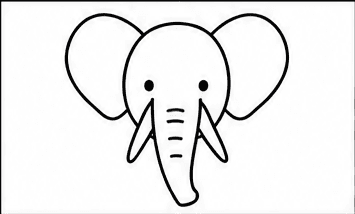 Step 3: draw the trunk, tusks and face when drawing a elephant