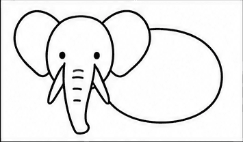 Step 4: add the elephant's body when drawing a elephant
