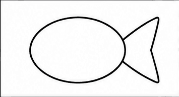Step 2: add a triangle-shaped tail when drawing a fish