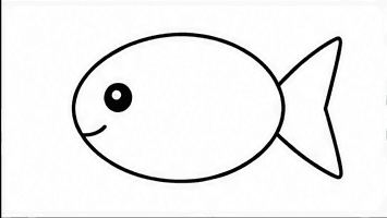 Step 3: draw the eye and mouth when drawing a fish